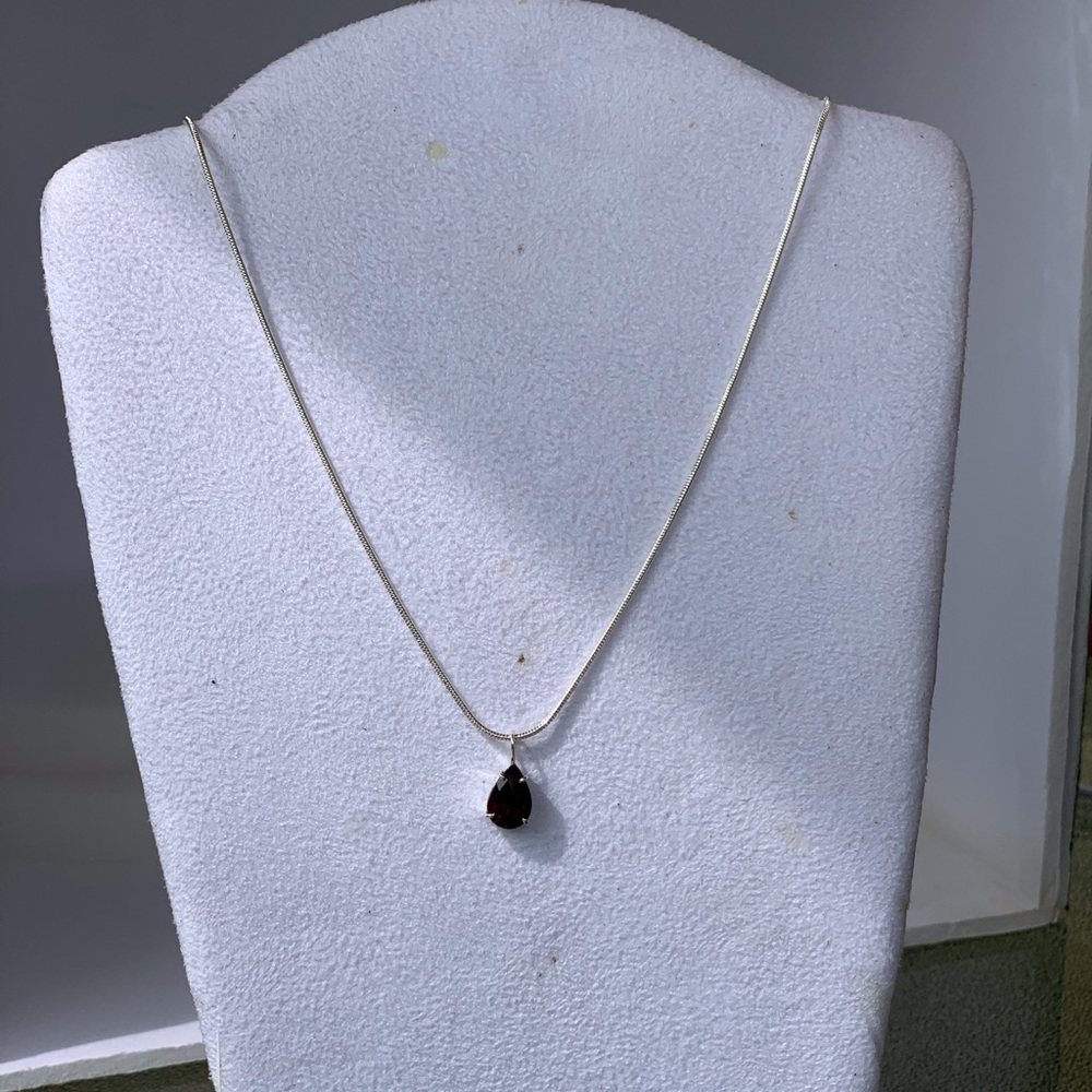 Sterling Silver Garnet Pendent